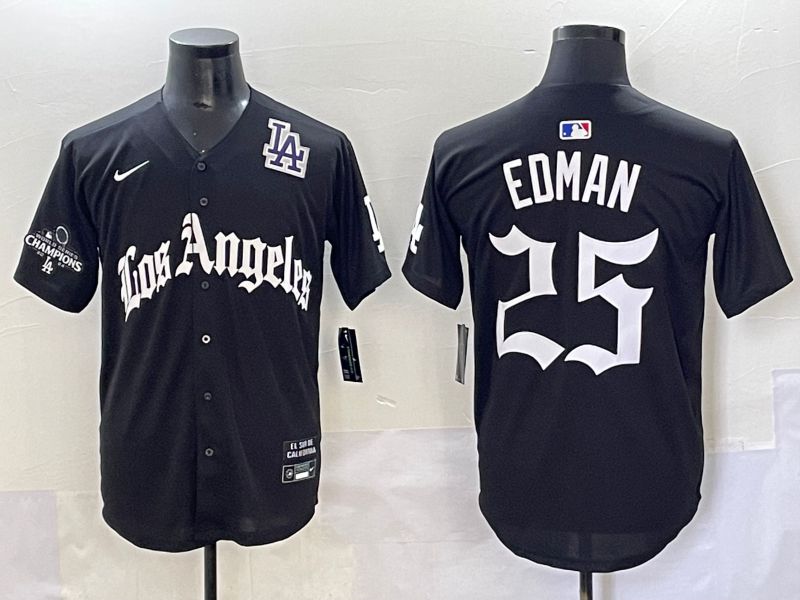 Men 2025 Los Angeles Dodgers #25 Edman Black Five generations Joint Name Nike MLB Jersey style 13->chicago cubs->MLB Jersey